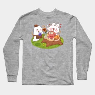 Bunny in a haunted cafe Long Sleeve T-Shirt